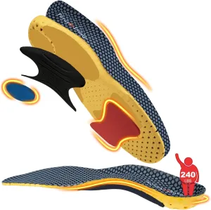 Arch Support Insoles for Running Shoes – Anti Fatigue Shoe Insert Men Women for Pronation, Flat Feet, Foot Pain Relief - Neutral Arch - Shock Absorption Breathable Sports Insoles, S
