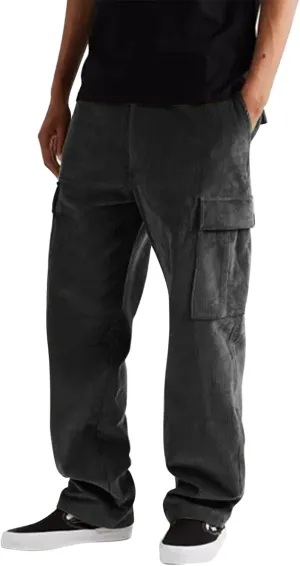 Cargo Sweatpants for Men Big and Tall Fleece Cargo Sweatpants Stretch Elastic Waist Sports Trousers with Pocket Mens