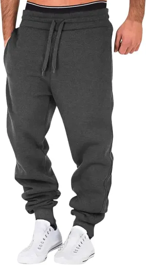 Cargo Sweatpants for Men Big and Tall Pocket Sports Fitness Sweatpants Relaxed-Fit Trousers Mens Cargo Pants Relaxed