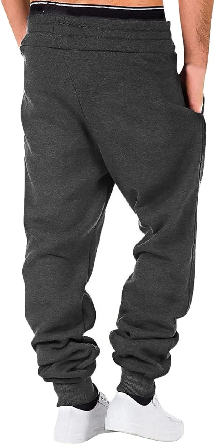 Cargo Sweatpants for Men Big and Tall Pocket Sports Fitness Sweatpants Relaxed-Fit Trousers Mens Cargo Pants Relaxed