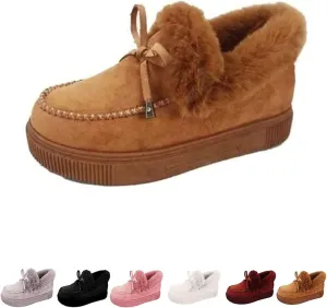 Casual Fashion Flat Boots, Women's Boots Round Head Thick Sole Orthopedic Arch-Support Wool Thick Warm Cotton Shoes