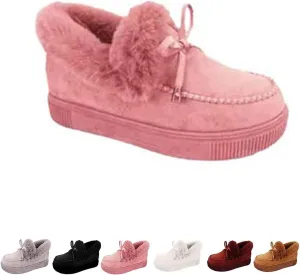 Casual Fashion Flat Boots, Women's Boots Round Head Thick Sole Orthopedic Arch-Support Wool Thick Warm Cotton Shoes