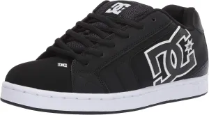 DC Men's Net Skate Casual Shoe Skateboarding, Black/Black/White, 14