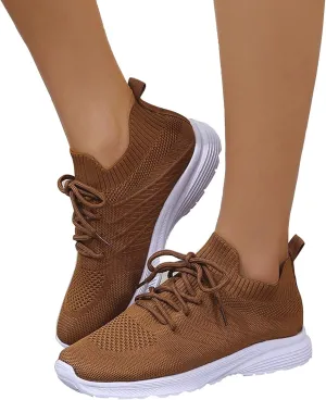 Eduavar Sneakers for Women Trendy, Sneakers for Women Sports Sneakers Lace-up Shoes Lightweight Breathable Walking Sneakers