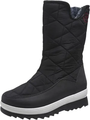 Fall Boots Womens Waterproof Snow Boots Platform Fur Lined Warm Mid Calf Snow Rain Winter Boots