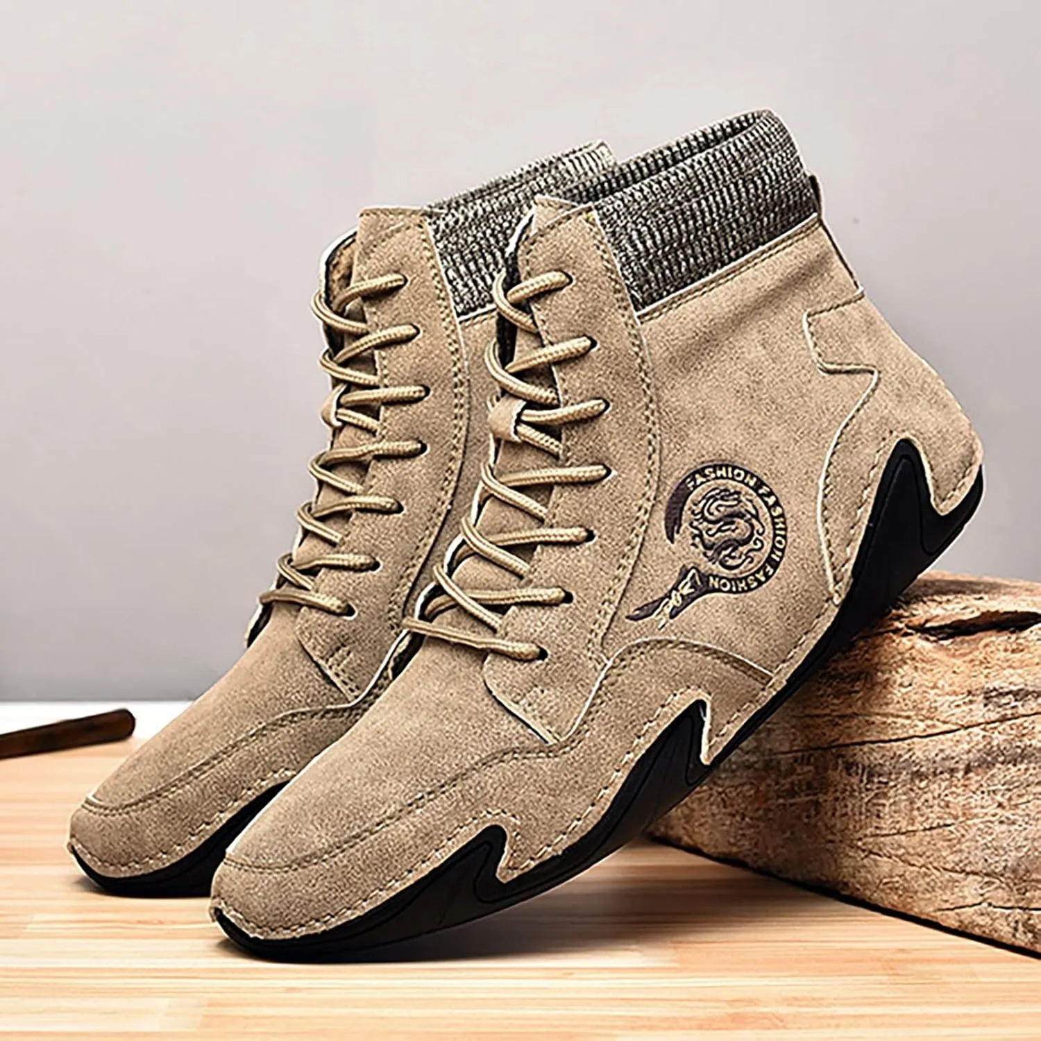 Fit Sneaker Men's Casual Shoes Korean Version High Top Shoes Round Toe Breathable Daily Mens Sneaker Slippers Size 12