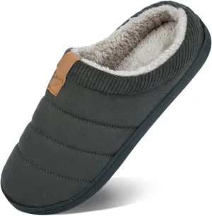 House Slippers for Men Memory Foam Indoor Slippers With Fuzzy Lining Bedroom Slip on
