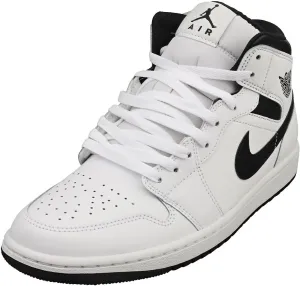Jordan Men's 1 Mid White/Black-White-Black (DQ8426 132)