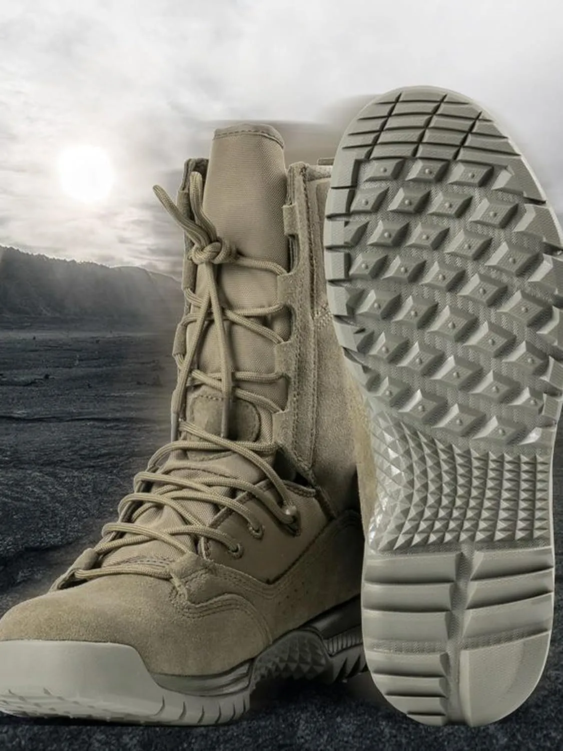 Kervaky Men's Green Combat Boots: Tactical, Hiking, Desert, Breathable, Multi-Occasion
