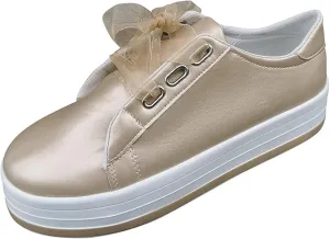 Lausiuoe Shoes for Women Sneakers Trendy Fashion Leather Flat Shoes Casual Comfortable Walking Slip On Sneakers Loafers