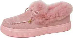 Lausiuoe Womens Winter Boots With Fur Lined Ankle Boots Slip On Snow Fuzzy Booties Fashion Casual Walking Shoes Loafers