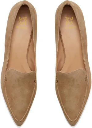 LEHOOR Women Low Chunky Heel Loafers Pointed Toe Slip On Dress Loafer Shoes Matte 1 inch Flat Heel Loafer Flats Pointy Office Ladies Business Casual Oxford Loafers 4-11 M US