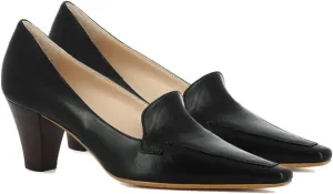 LEHOOR Women Vintage Chunky Block Heel Pumps Shoes Pointed Square Toe Slip On Formal Office Work Business Loafers Shoes