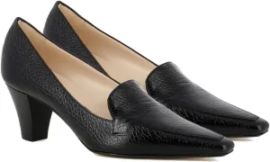 LEHOOR Women Vintage Chunky Block Heel Pumps Shoes Square Pointed Toe Slip On Formal Office Work Business Loafers Shoes Suede Snakeskin Cone Heel Oxford Shoe Ladies Professional Chic Fall 4-11 M US