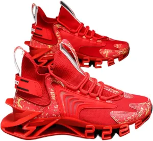 Lightweight Boots Hollow Blade Sole Sports Shoes Breathable Mesh Running Sneakers Fashion Sport for Women Shock-Absorbing Athletic for Gym Walking