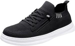 Men's Business Casual Shoes Fly Woven Mesh Breathable Sneakers Comfortable Wide Walking Shoes Jogging Shoes