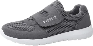 Mens Loafers & Slip-Ons Men's 2023 New Hook Loop Solid Color Fly Woven Mesh Breathable Running Shoes