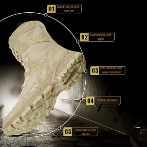 Men's Military Tactical Boots, Outdoor Comfort Durable High-top Men Combat Desert Boots, for Men Lightweight Waterproof Breathable Military Boots