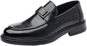 Men's Slip-On Collar Trim Loafers Two-Tone Ankle Support for Podcast Studio Recordings