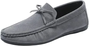 Men's Suede Loafers - Round Toe Driving Moccasins, Lightweight Anti-Slip Slip-Ons with Flat Heel for Casual, Wedding & Walking