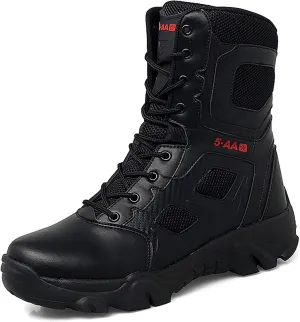 Men's Tactical Military Boots, Autumn Winter High-top Waterproof Lightweightoutdoor Rubber Outsole Combat Boots, for Hiking Men's Tactical Military Boots