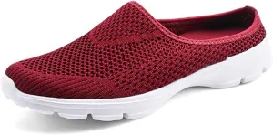 Mules for Women 2025 Garden Clogs Shoes Slip on Sneakers Women Arch Support Orthopedic Shoes Backless Sneakers Armadillo Clogs Summer Knit Flats Lightweight Breathable Comfortable Walking Shoe