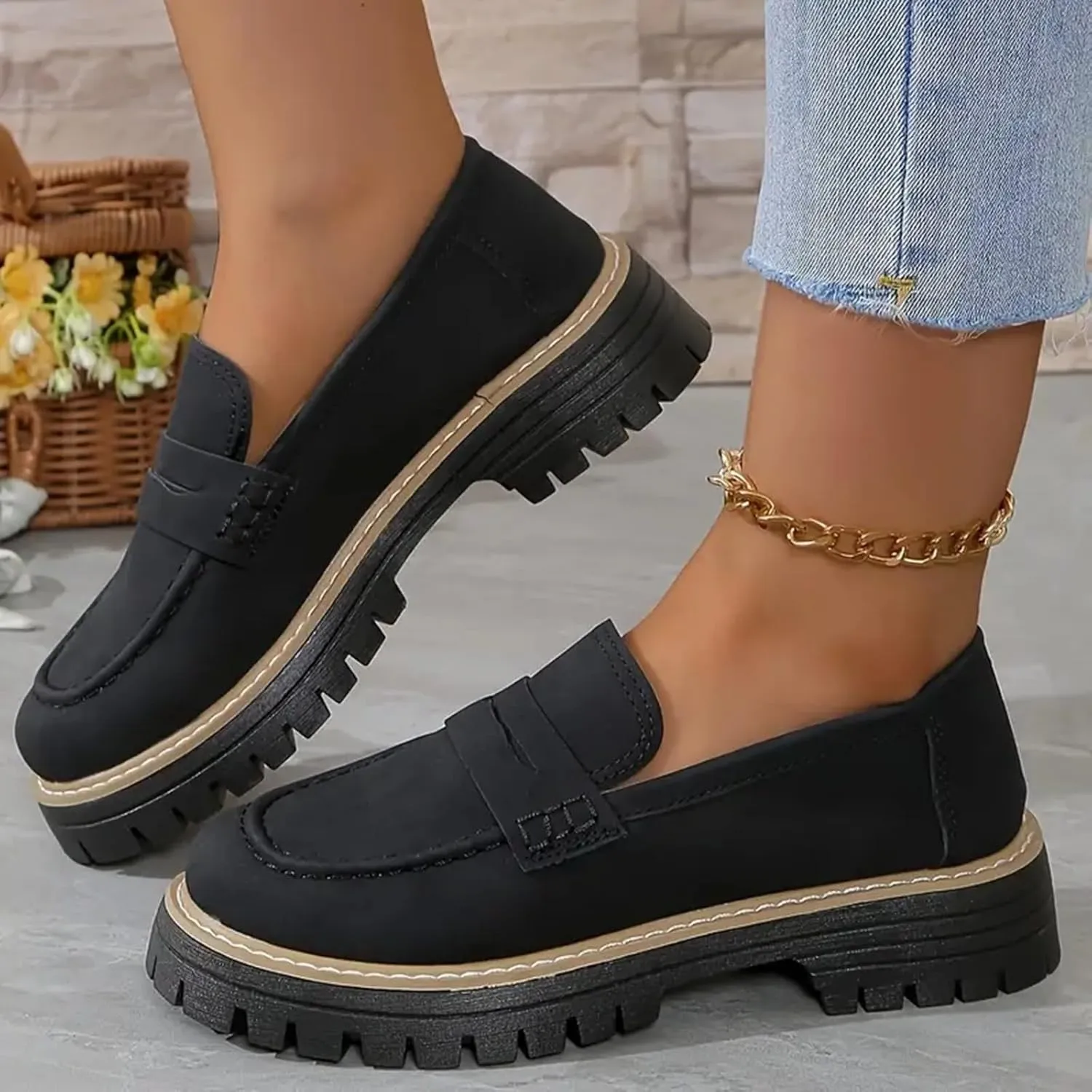 Orthoture-Orthopedic Platform Loafers Comfortable and Slip Resistant Loafers with Breathable Arch Support Wide fit Perfect for Walking