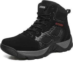 Outdoor Combat Military Boots, Men's Four Seasons Waterproof Lightweight Durable Suede Leather Training Shoes, for Military Work Rubber Sole Desert Boots