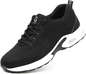 Running Shoes for Men Mesh Lightweight Comfortable Air Cushioning Sneakers Shock Resistant Puncture Resistant Safety Work Shoes Casual Walking Tennis Jogging Athletic with Arch Support