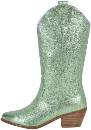 sexytag Cowgirl Boots Glitter Mid Calf Western Cowboy Boots