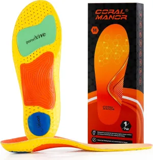 Shoe Inserts Arch Support Insoles for Women Men Plantar Relief Fasciitis Insoles Reduce Fatigue Mild Flat Feet Orthotic Inserts with Shock Absorption & Prevent Injuries for Work Boot,Medium Arch
