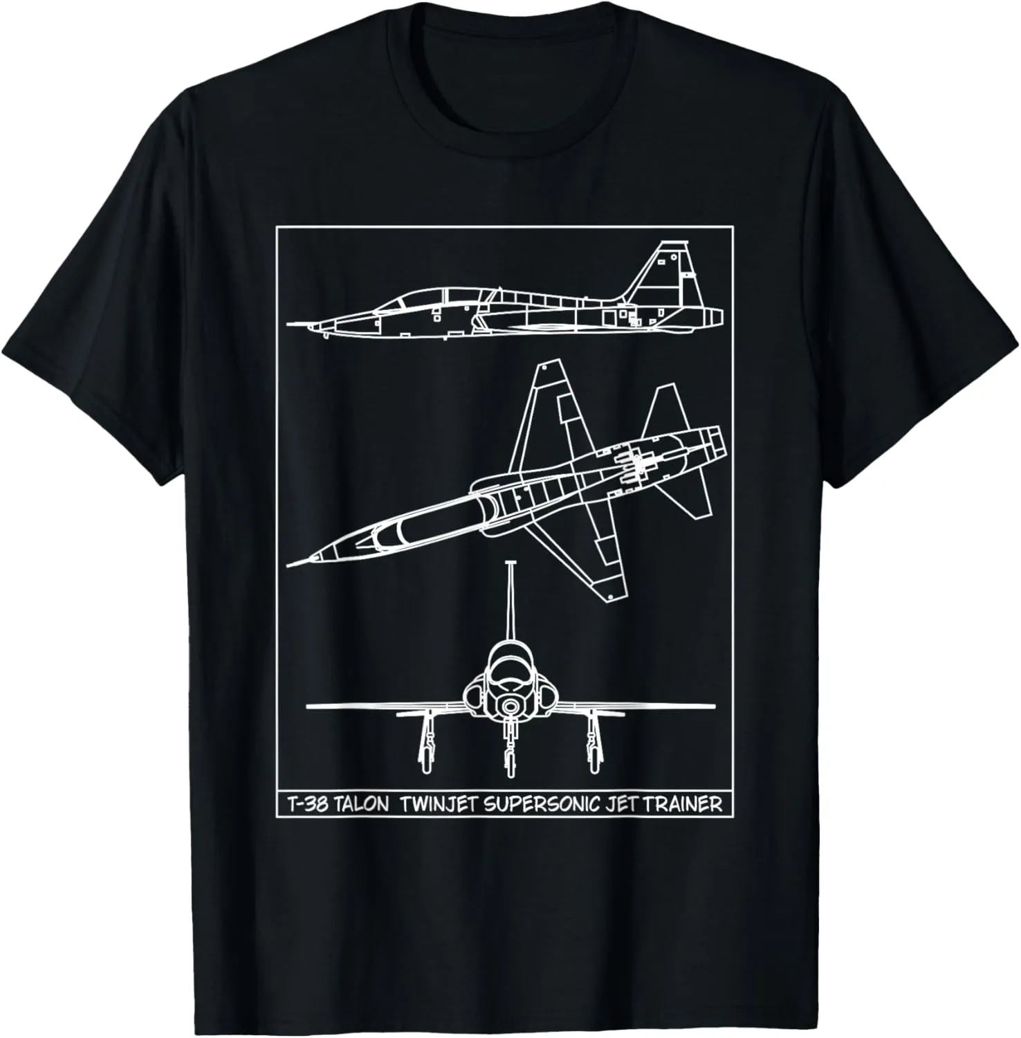 T-38 Talon American Jet Trainer Aircraft Blueprints T-Shirt