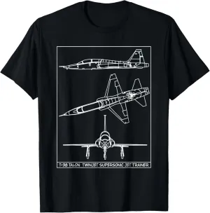 T-38 Talon American Jet Trainer Aircraft Blueprints T-Shirt