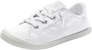 Women Slip On Tennis Shoes Low Top White Black Casual Sneakers for Women Lace Up Fashion Comfortable Ladies