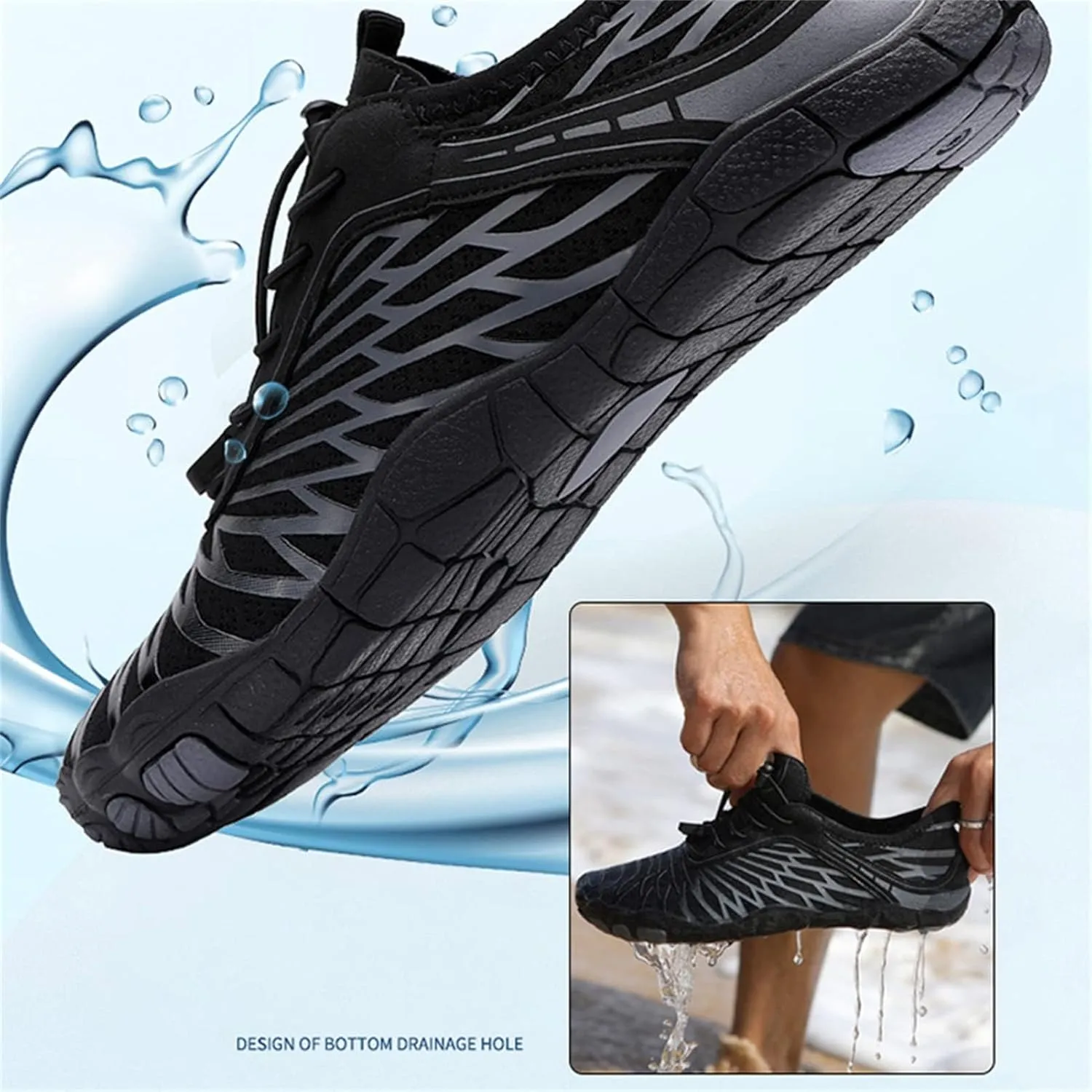 Womens Mens Barefoot Shoes Lightweight Non Slip Grounded Shoes Casual Quick Dry Water Shoes for Women Men Fashion Breathable Hiking Footwear for Riding Climbing Swimming Surfing Camping Boating