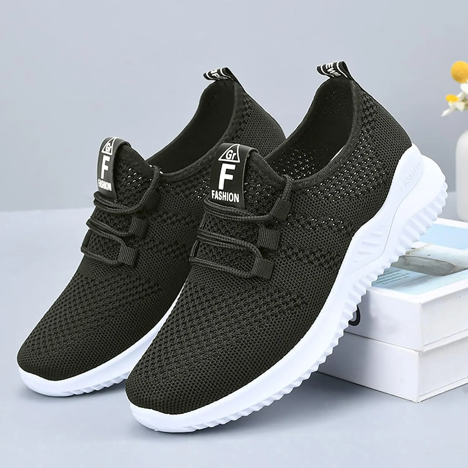 Women's Running Shoes Slip On Light Breathable Non Slip Mesh Sneakers Workout Non Slip Athletic Sports Shoes
