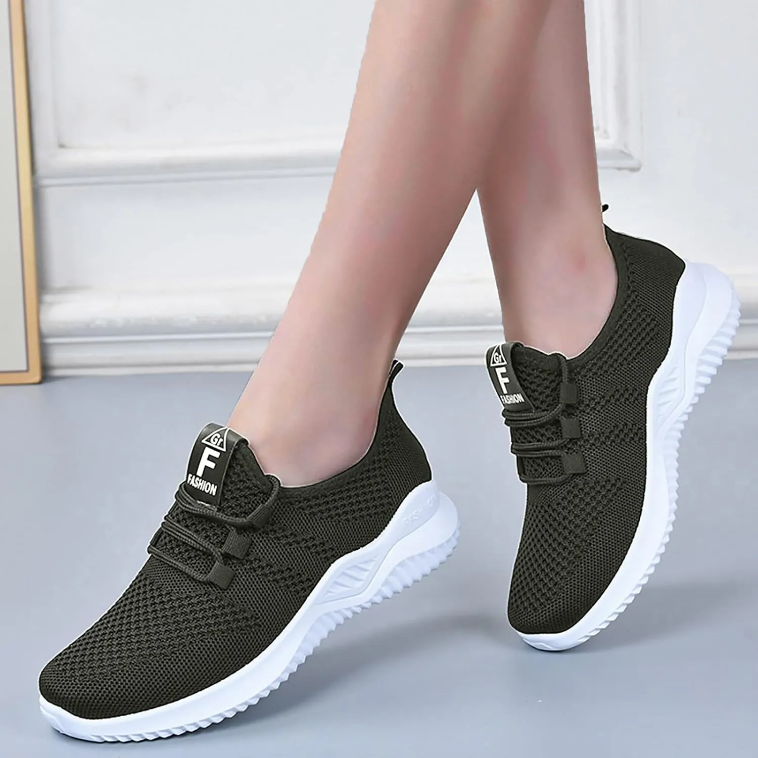 Women's Running Shoes Slip On Light Breathable Non Slip Mesh Sneakers Workout Non Slip Athletic Sports Shoes