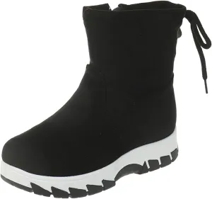 Womens Winter Snow Boots Cute Round Toe Warm Fur Lined Snow Booties Zip Up Waterproof Flock Comfy Winter Booties