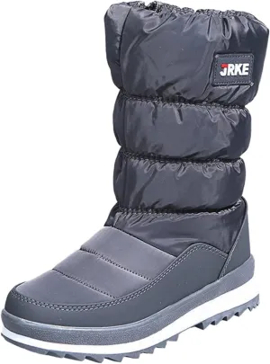 Womens Winter Snow Boots Puffy Winter Snow Waterproof Ankle Booties Anti Slip Mid Calf Snow Booties with Side Zip