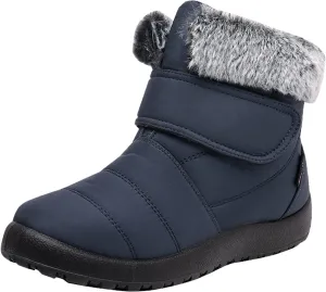 Womens Winter Snow Boots Warm Fur Lined Boots Waterproof Non Slip Outdoor Boot Hook Loop Fashion Womens Booties