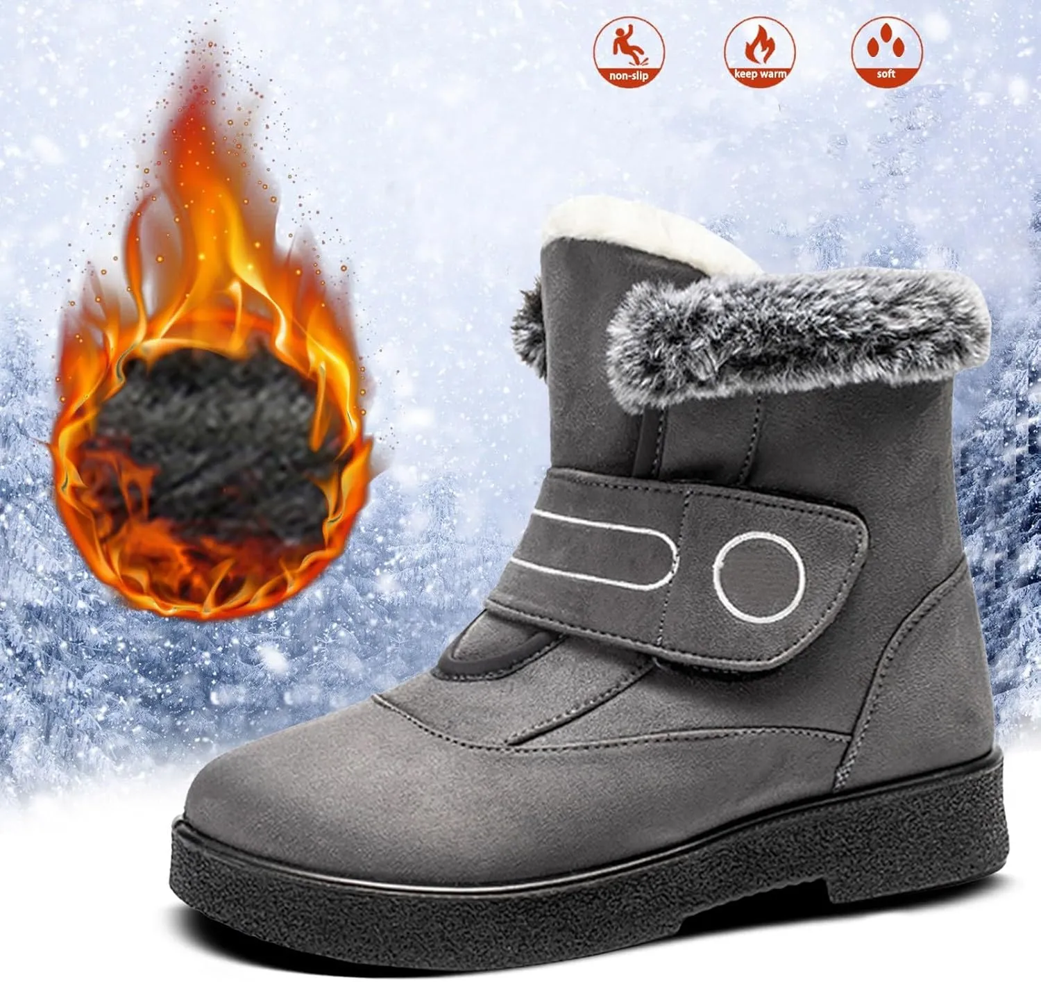 Womens Winter Snow Boots Winter Snow Boots Slip On Walking Outdoor Outdoor Waterproof Snow Ankle Booties