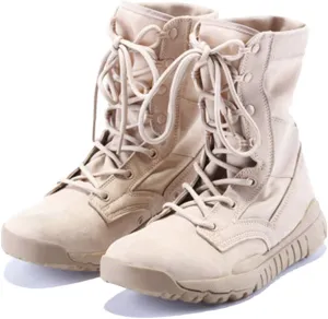 Wygwlg Summer Men Military Army Combat Boots Jungle Work Combat All Terrain Boots Breathable Police Force Work Shoes