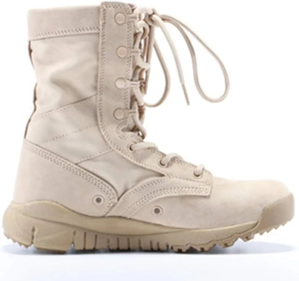 Wygwlg Summer Men Military Army Combat Boots Jungle Work Combat All Terrain Boots Breathable Police Force Work Shoes
