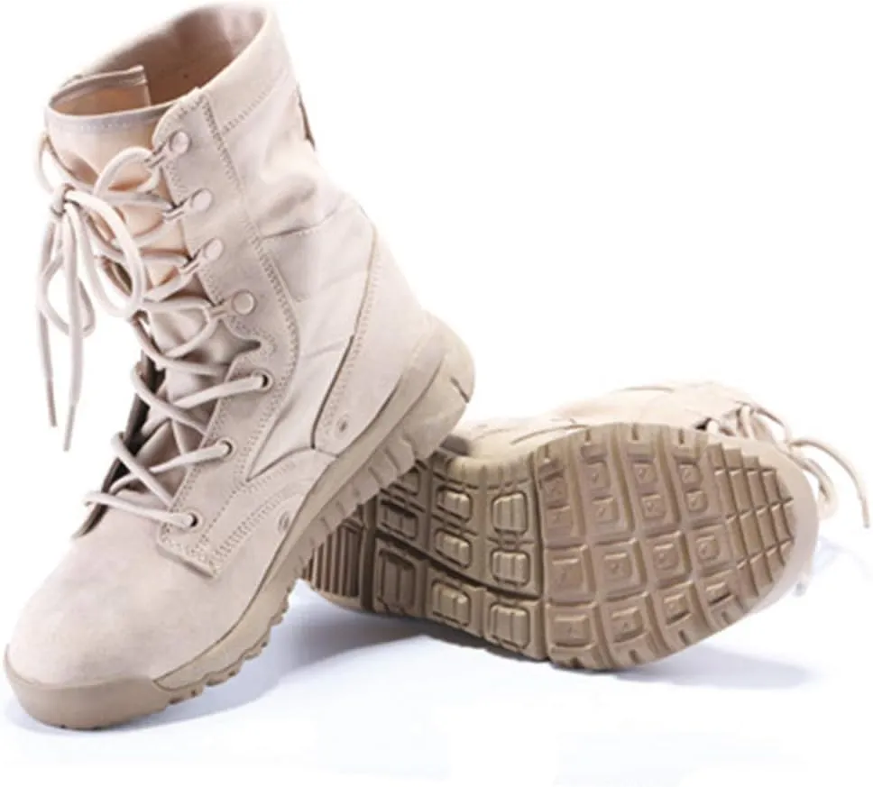 Wygwlg Summer Men Military Army Combat Boots Jungle Work Combat All Terrain Boots Breathable Police Force Work Shoes